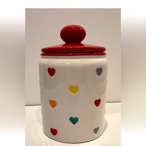 Other - Cute Hand-Painted Hearts Jar- NWT